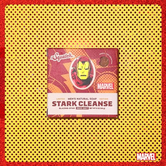 ⭐ NWT Dr. Squatch x Marvel Iron Man "Stark Cleanse" Natural Bar Soap NIB - Picture 1 of 6